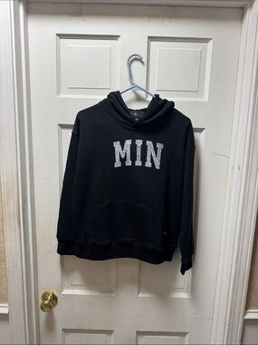 Black Hoodie with 'MIN' Hockey graphic pullover
